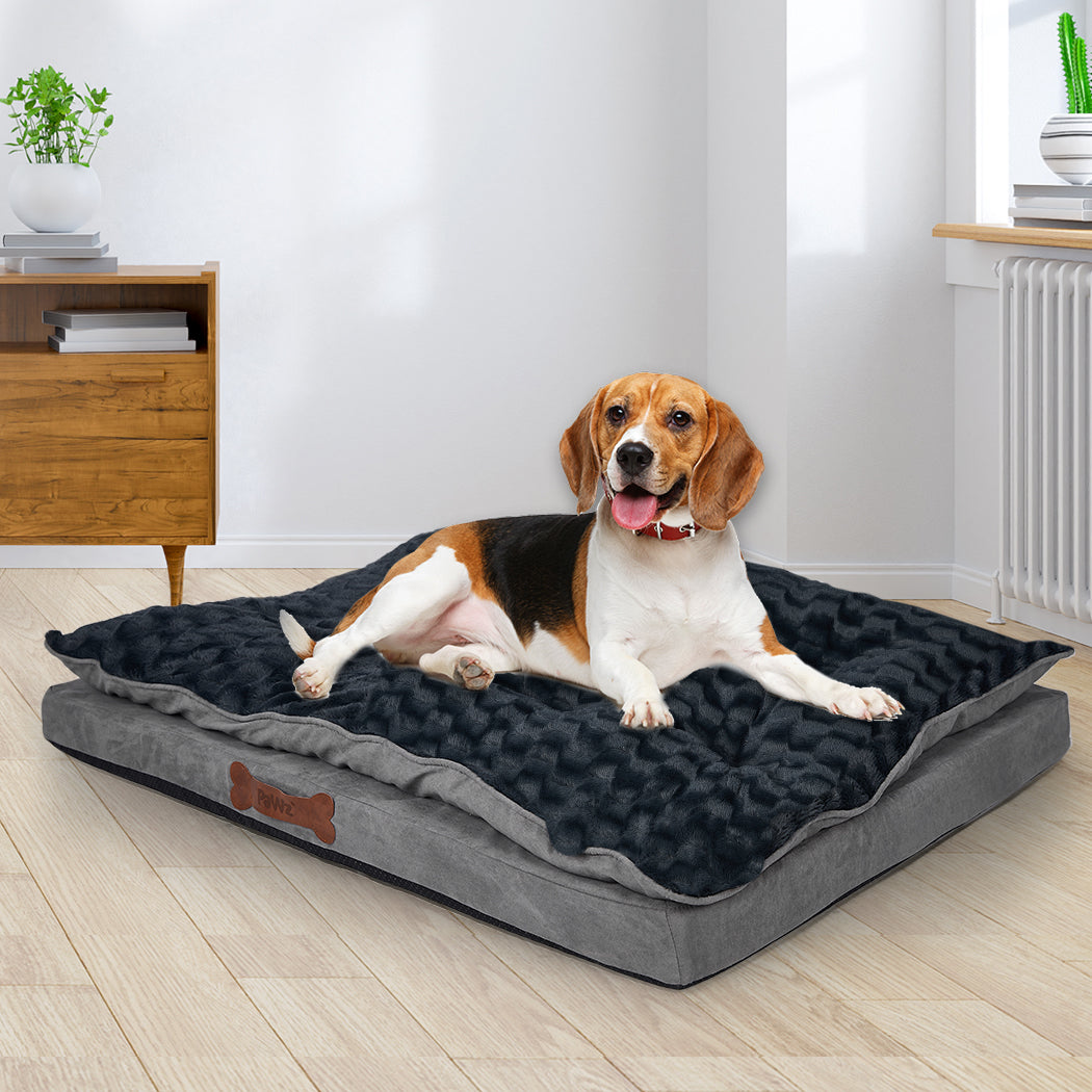 SMALL Dog Beds Calming Warm Soft Plush Comfy - Grey