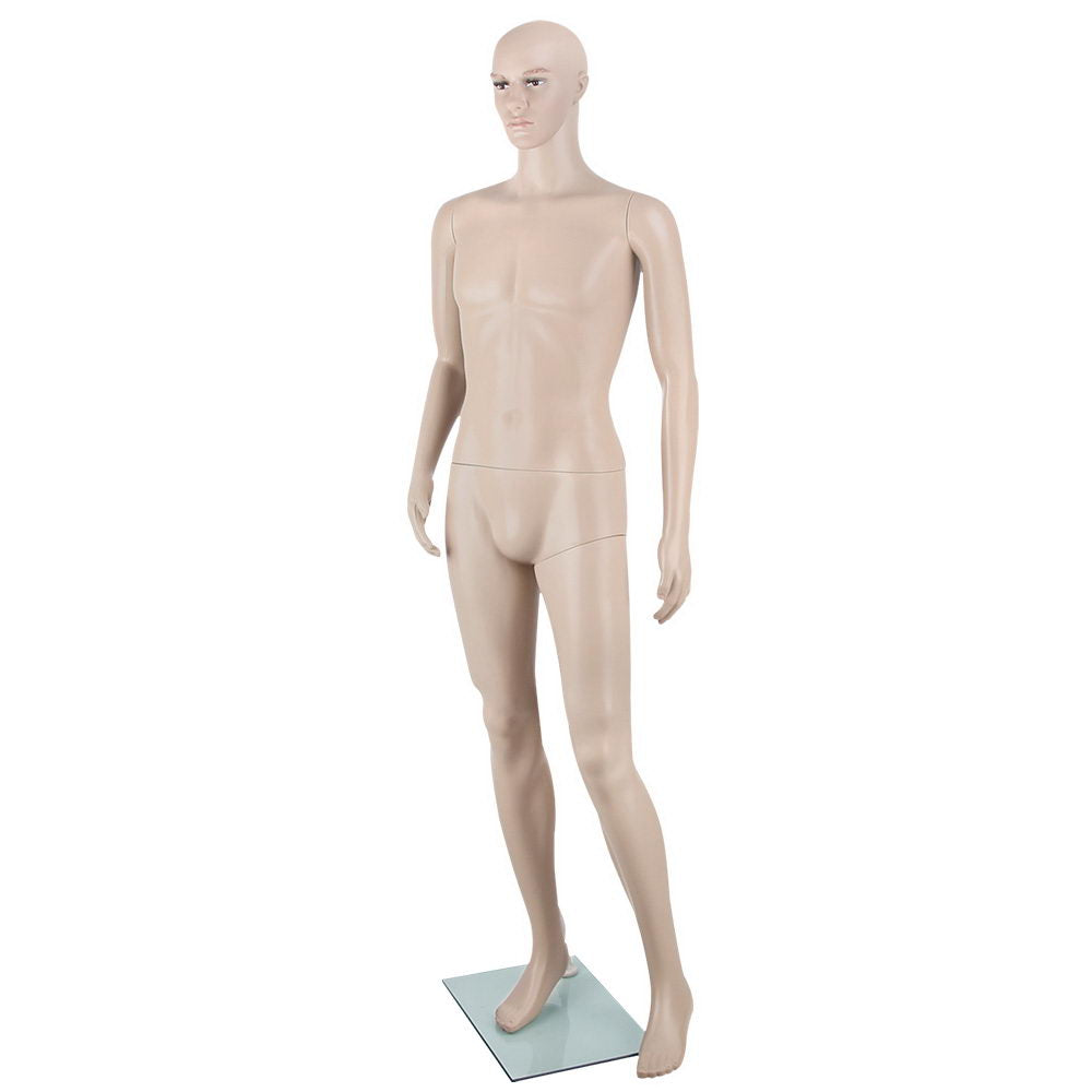 186cm Tall Full Body Male Mannequin - Skin Coloured