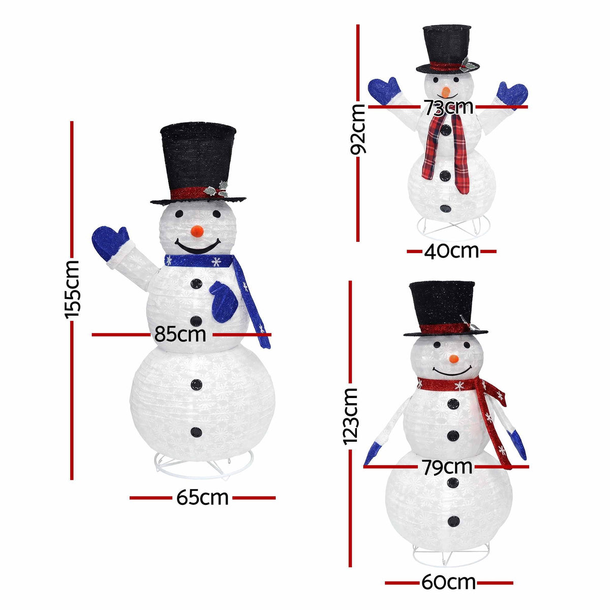 3-Pieces Christmas Lights 330 LED Fairy Light Snowman Decorations