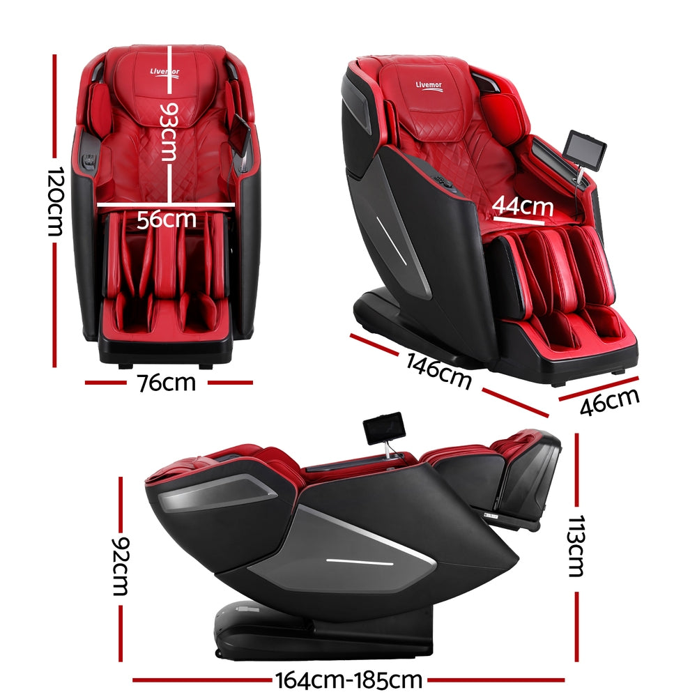 Baldur 4D Massage Chair Electric Recliner Home Massager - Red