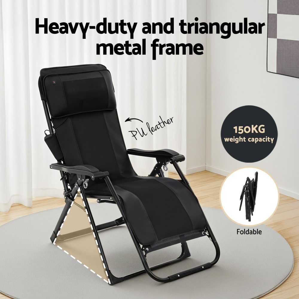 Briony Massage Chair Electric Recliner Home Massager - Black