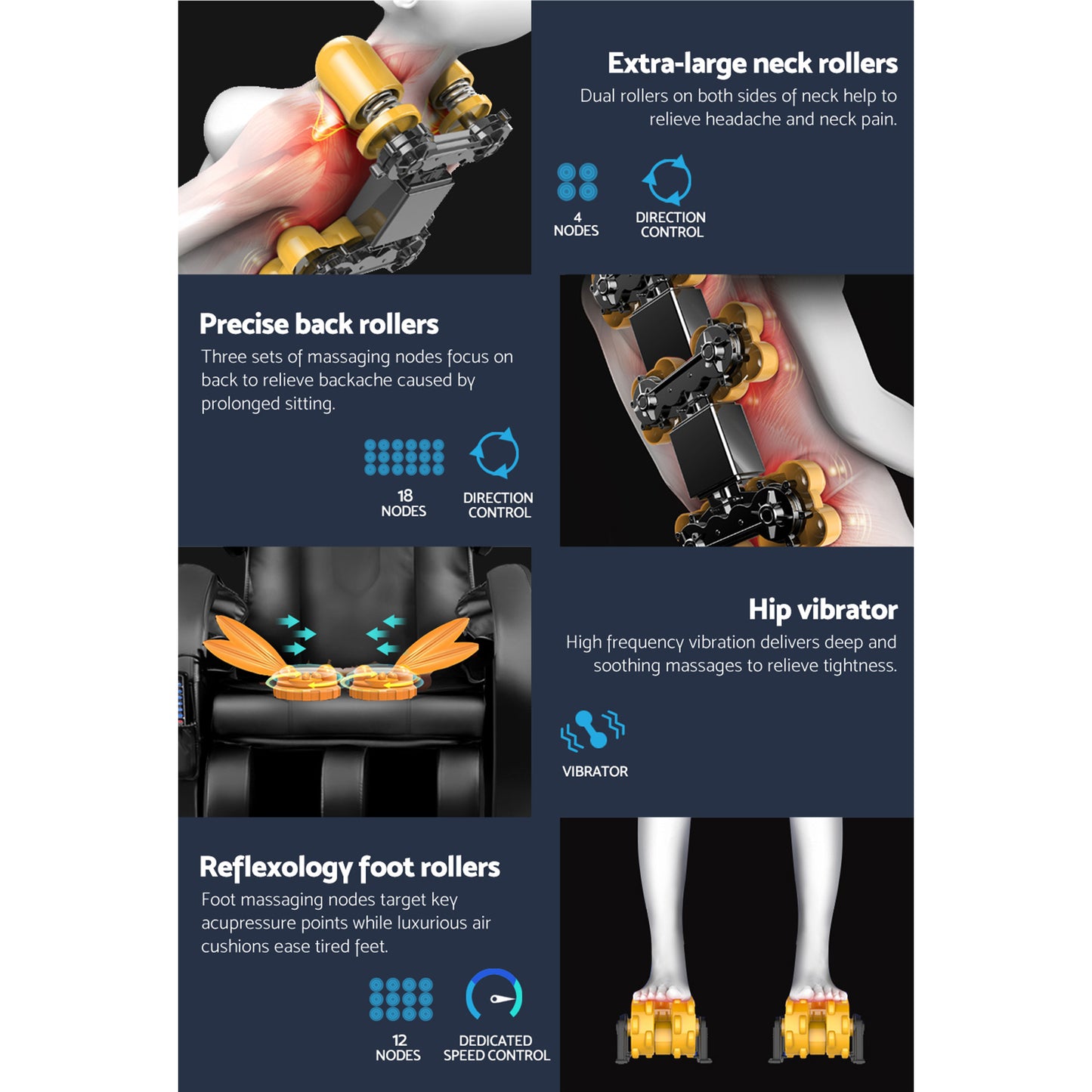 150W Electric Massage Chair - Black