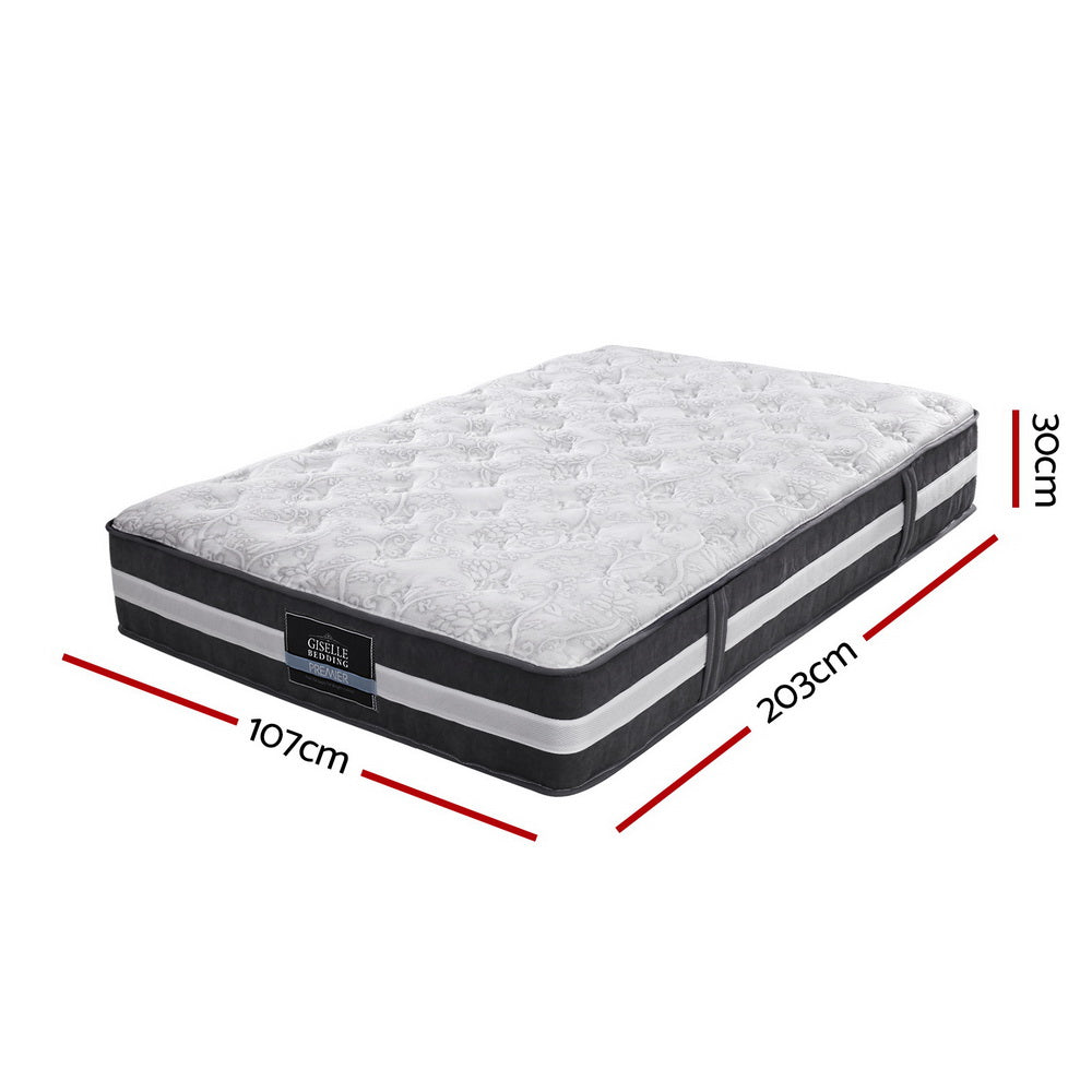 Apache Bed & Mattress Package with 30cm Mattress with Trundle Bed - Black King Single