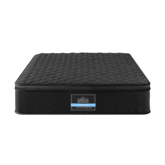 Aven 34cm Mattress Euro Top with 5-Zone Pocket Spring Support Black - Single