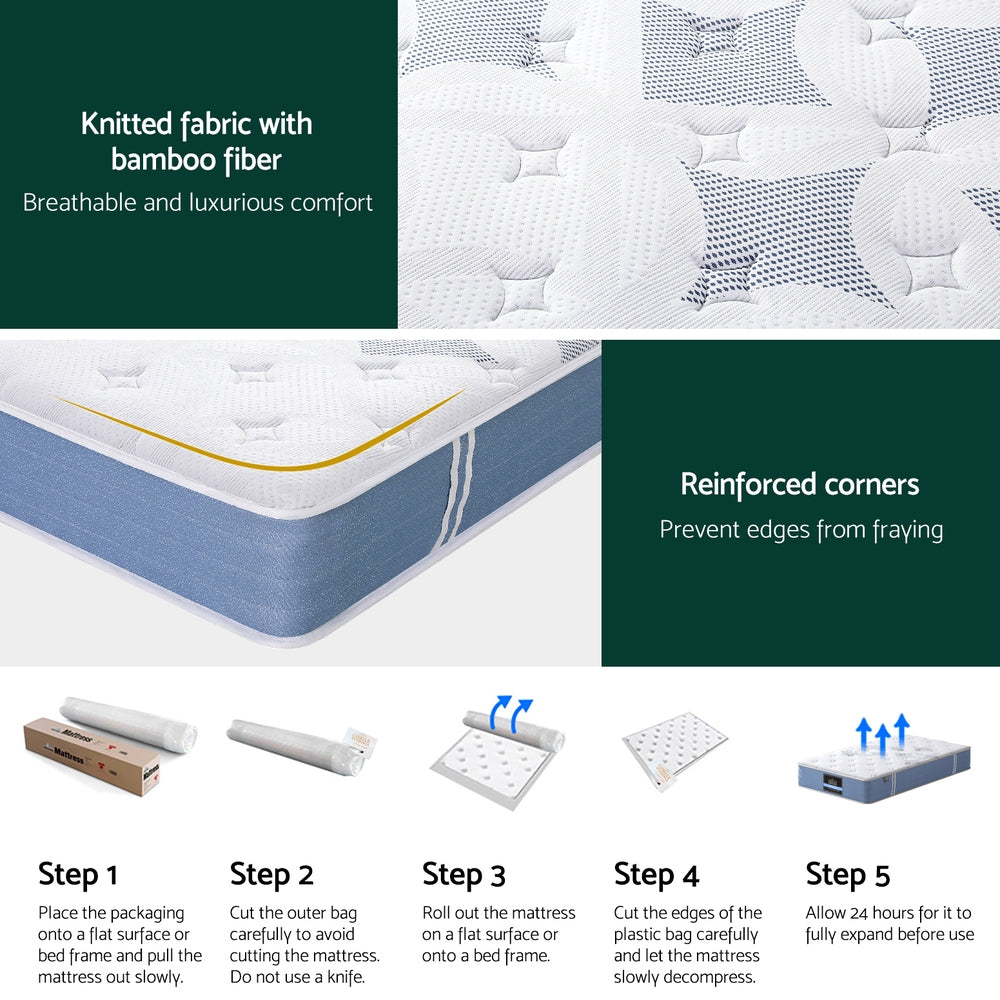 Kieran 25cm Mattress Pocket Spring Mattresses - Single