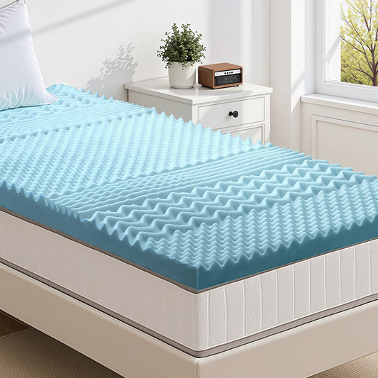 King Single Giselle Bedding 5cm Memory Foam Mattress Topper 7-Zone