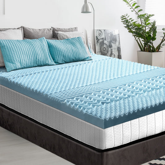 King Single Giselle Memory Foam Mattress Topper 7-Zone 8cm