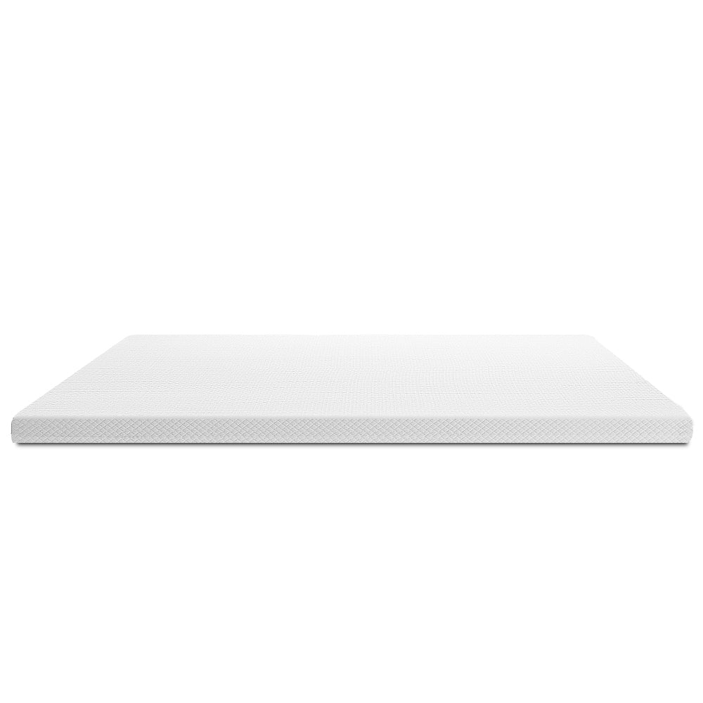 SINGLE 8cm Memory Foam Mattress Topper - White