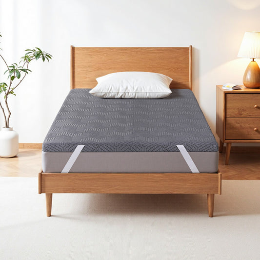 King Single Giselle 8cm Memory Foam Mattress Topper Gel Dual Layer Foam Bamboo