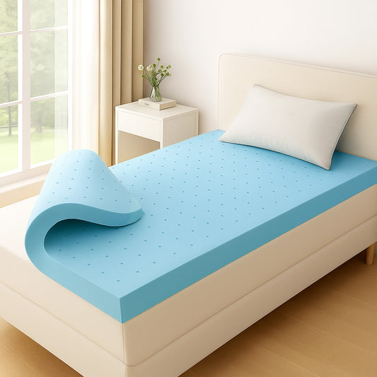 King Single Giselle 12cm Memory Foam Mattress Topper Ventilated Cool Gel Bamboo Cover