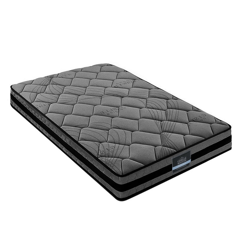 Jupiter Bed & Mattress Package with 22cm Mattress - Black King Single
