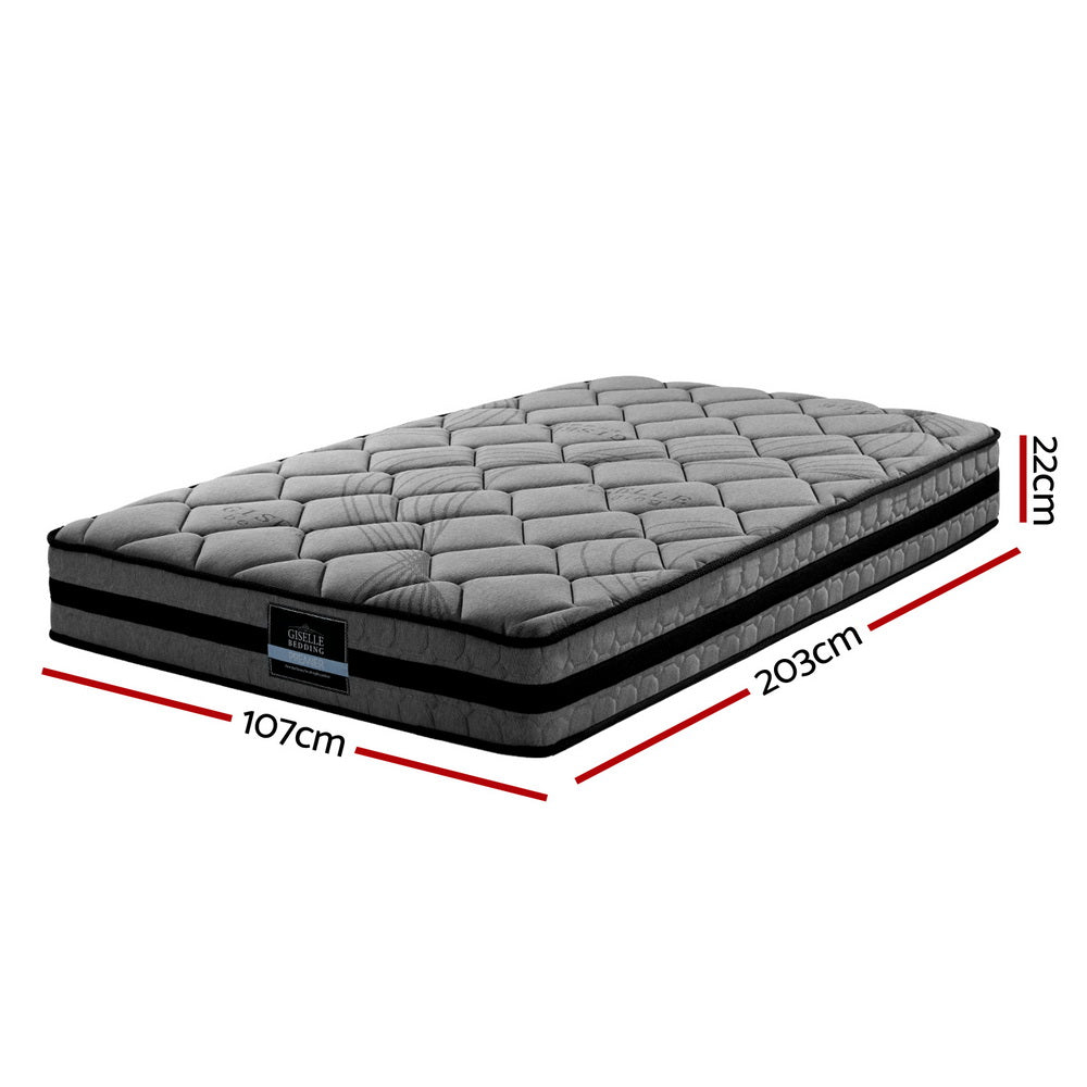 Bronzite Bed & Mattress Package with 22cm Mattress - Black King Single