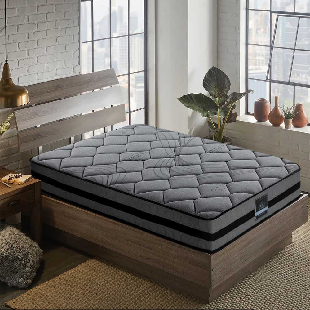 Bronzite Bed & Mattress Package with 22cm Mattress - Black King Single