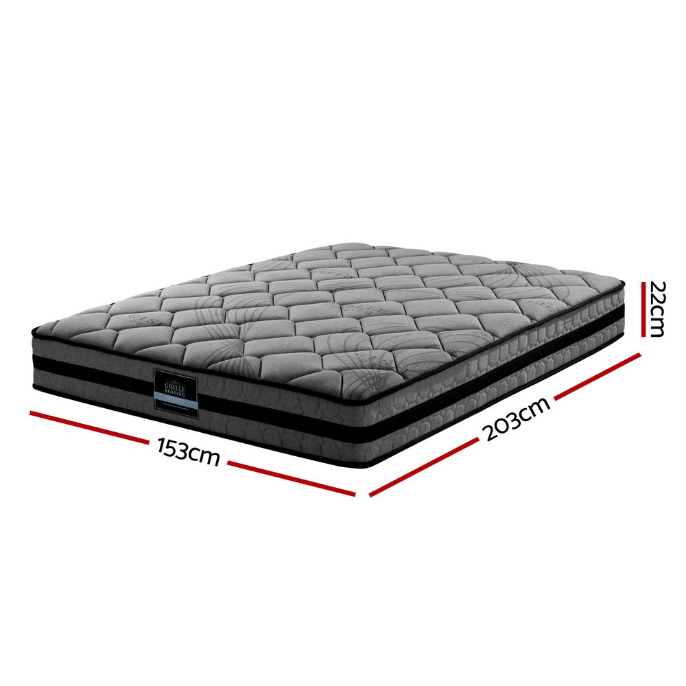 Florian Bed & Mattress Package with 22cm Mattress - Black Queen