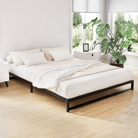 Axinite Bed & Mattress Package with 34cm Mattress - Black Double