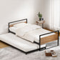 Orly Metal Bed Frame with Trundle Daybed - Black Single