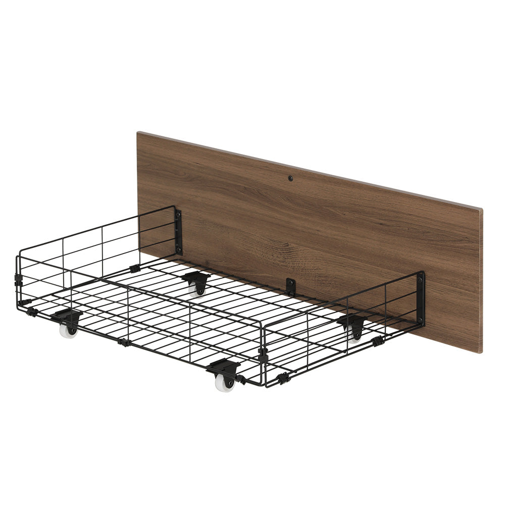 Isaac Set of 2 Trundle Drawers for Metal Bed Frame Storage with Wheels - Walnut