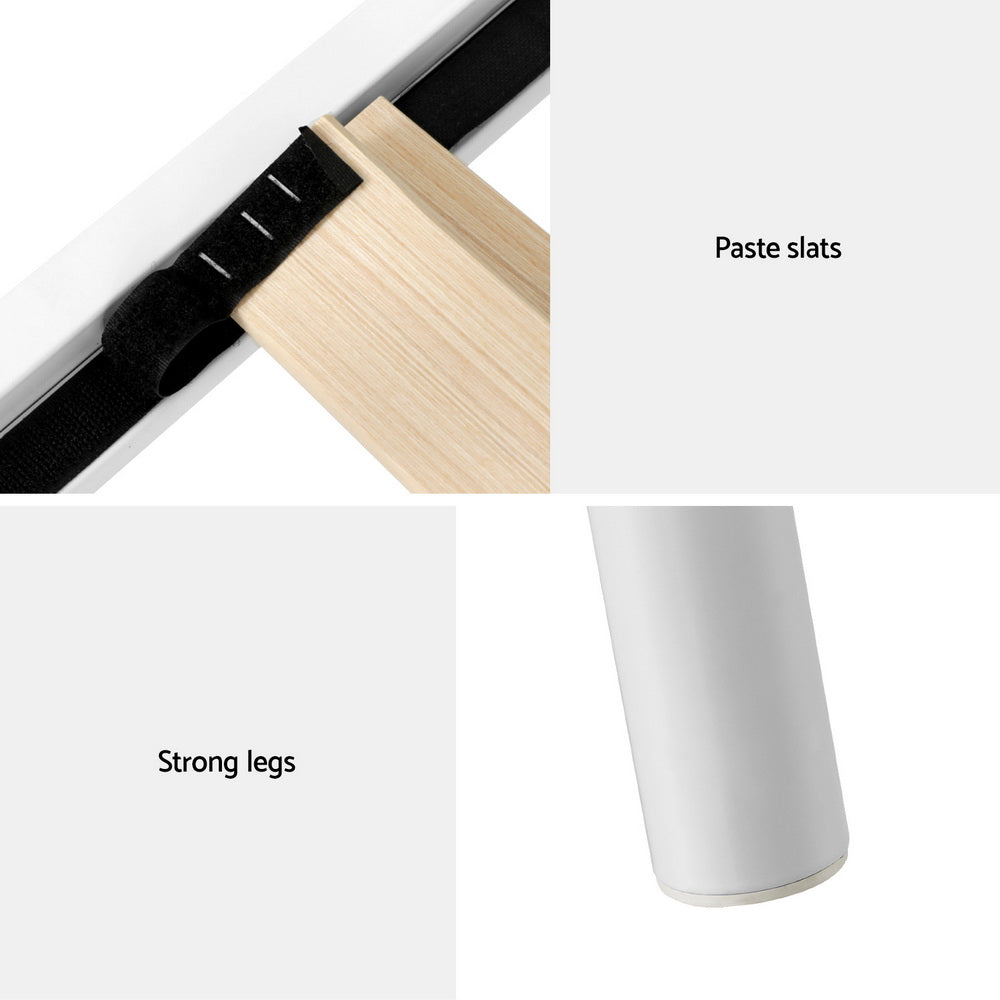 Medina Metal Bed Frame - White Double