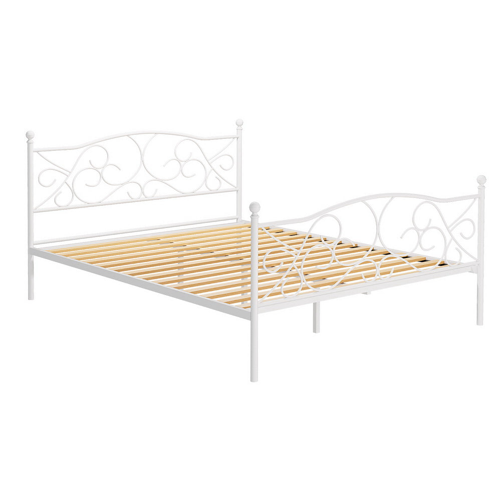 Medina Metal Bed Frame - White Queen