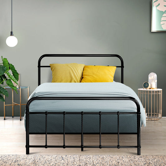 Jupiter Bed & Mattress Package with 34cm Mattress - Black King Single