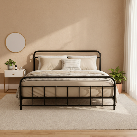 Kyoto Black Metal Bed Frame - Queen