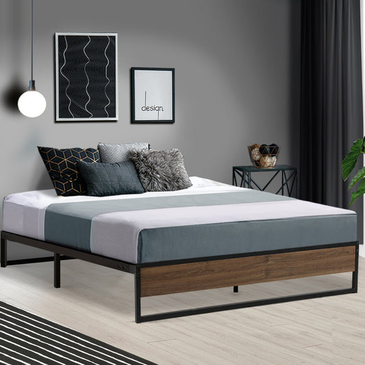 Bronzite Bed & Mattress Package - Black Double