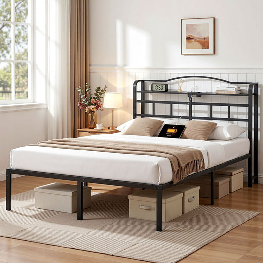 Winry Bed & Mattress Package with 22cm Mattress - Black Queen