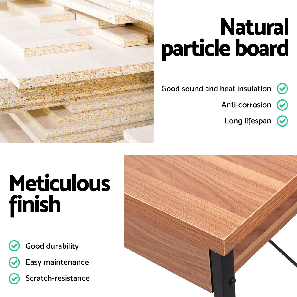 Artiss Computer Desk Drawer Storage Walnut 100cm