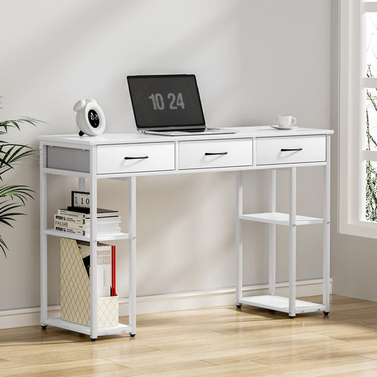 Artiss Computer Desk Drawer Shelves Study Table 120cm White