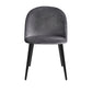 Perry Set of 2 Dining Chairs Velvet Solid Curved - Dark Grey