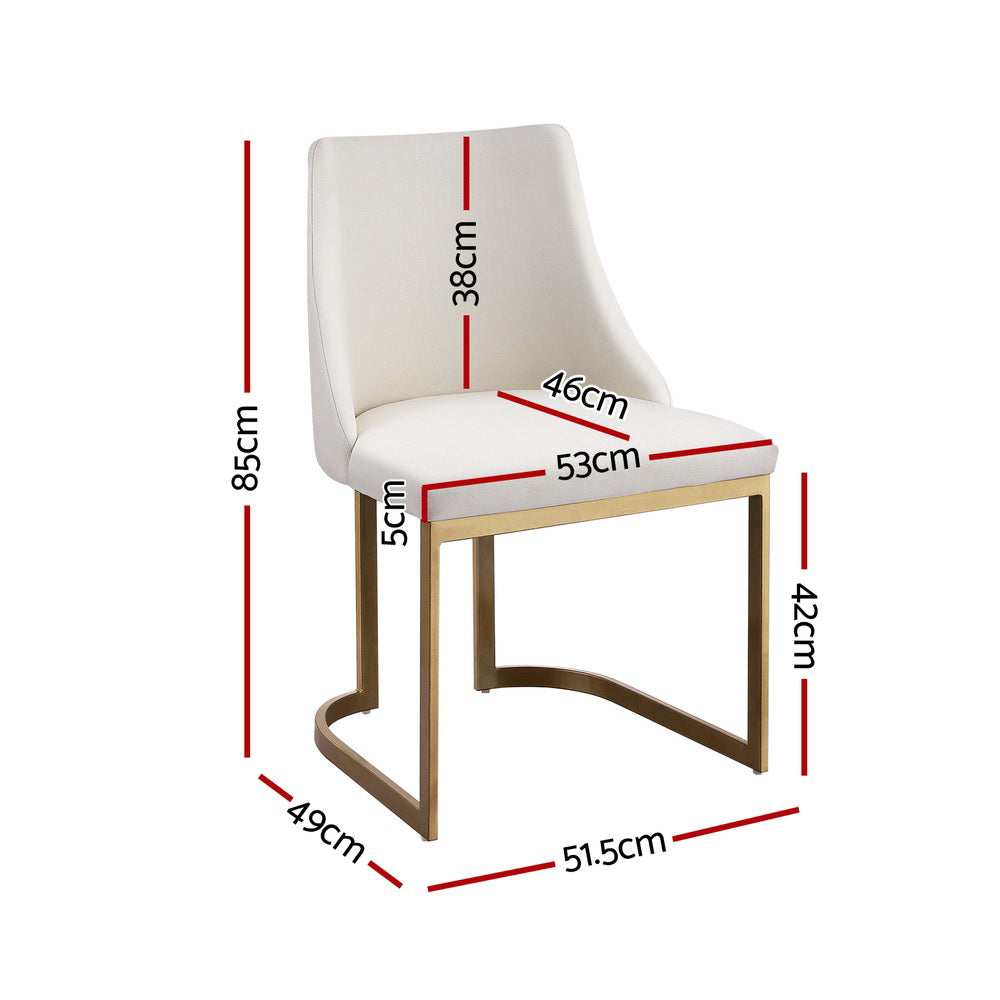 Isobel Set of 2 Dining Chairs Linen Fabric - Beige