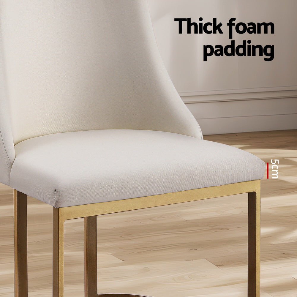 Isobel Set of 2 Dining Chairs Linen Fabric - Beige