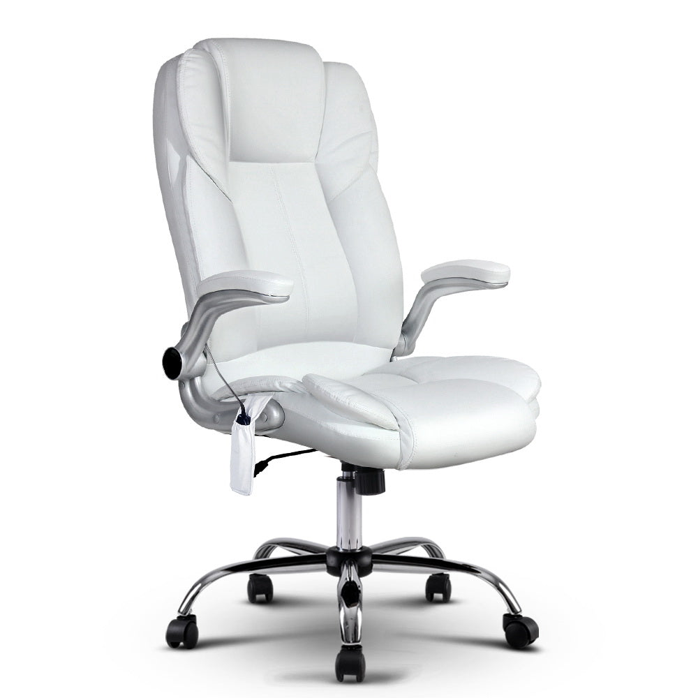 Kai Massage Office Chair PU Leather 8 Point - White