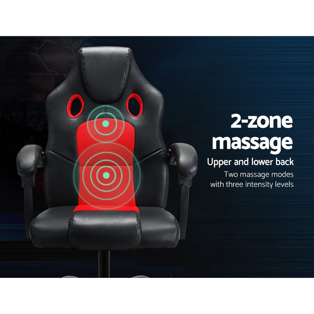 Drake Massage Office Chair Gaming Computer Seat Recliner Racer - Red