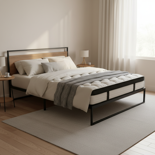 Neptune Bed & Mattress Package with 31cm Mattress - Black Single