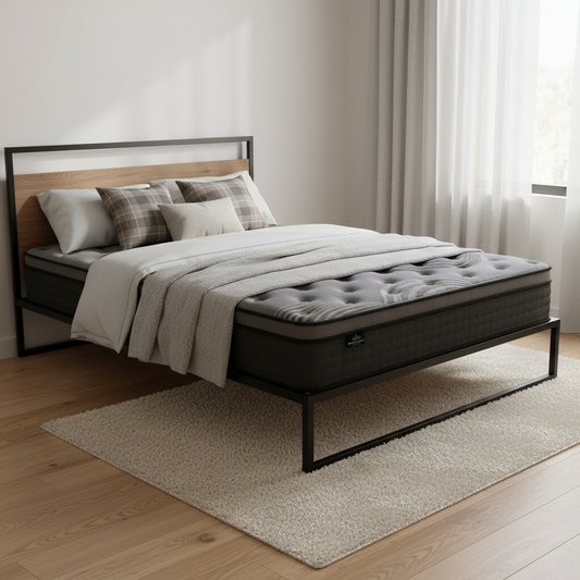 Neptune Bed & Mattress Package with 34cm Mattress - Black Single
