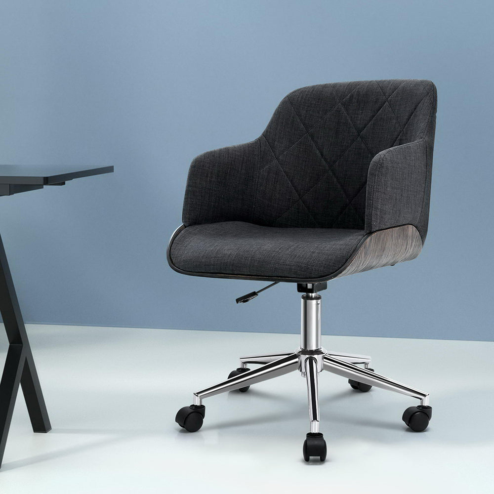 Wooden Office Chair Executive Fabric-Grey Online in Australia