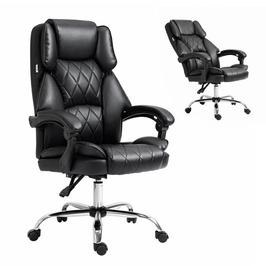 Artiss Executive Office Chair Leather Recliner Black