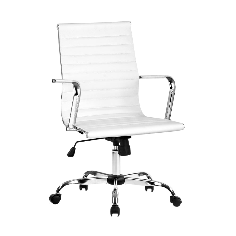 Sora Gaming Office Chair Computer Desk Home Work Study Mid Back - White