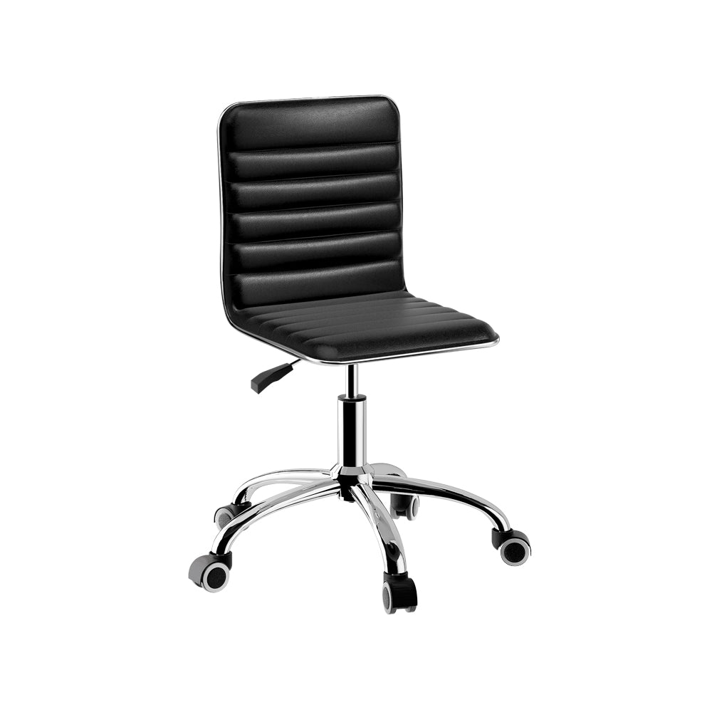 Artiss Office Chair Conference Chairs Pu Leather Low Back Black