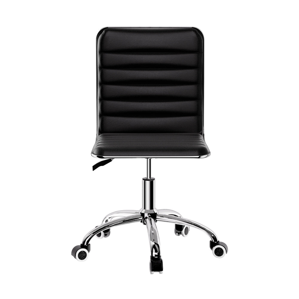 Artiss Office Chair Conference Chairs Pu Leather Low Back Black