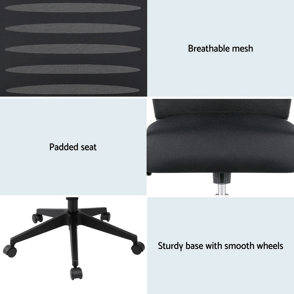Artiss Ergonomic Office Chair Mesh Computer Chairs with Lumbar Support Black