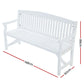 Solene Wooden Garden Bench Chair Patio Deck 3 Seater - White