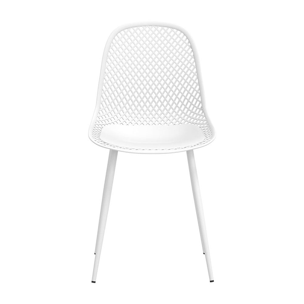 Henry Lounge Chair Patio Garden Furniture Set 4 Outdoor Dining Chairs - White