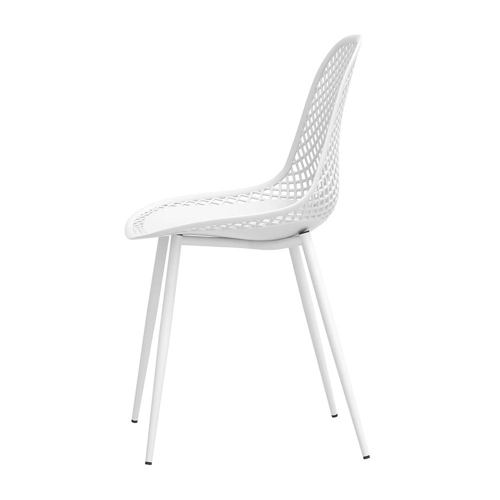 Henry Lounge Chair Patio Garden Furniture Set 4 Outdoor Dining Chairs - White