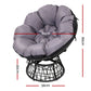 Burnley Outdoor Papasan Chairs Lounge Setting Patio Furniture Wicker - Black