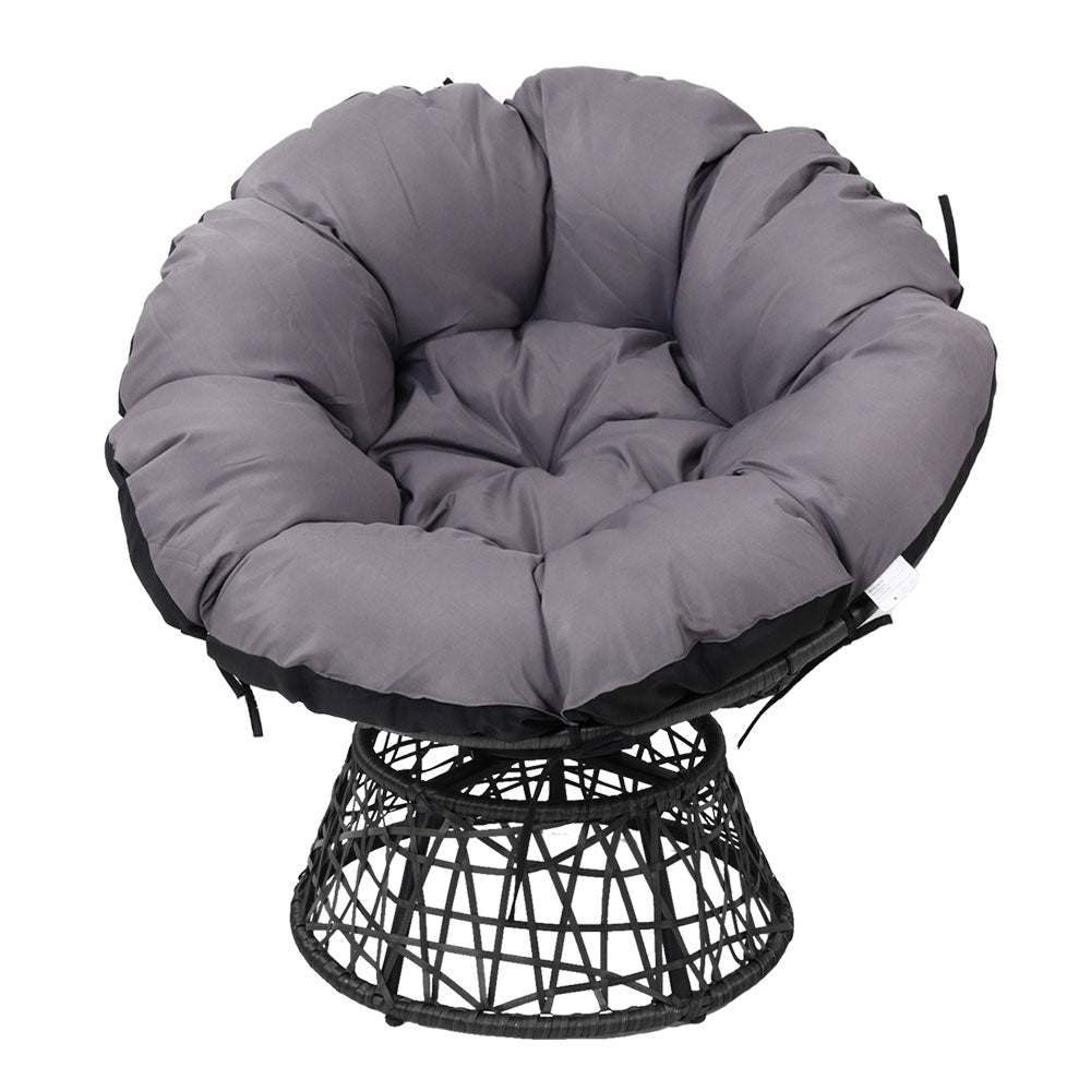 Outdoor Chairs Outdoor Furniture Papasan Chair Wicker Patio Garden - Black