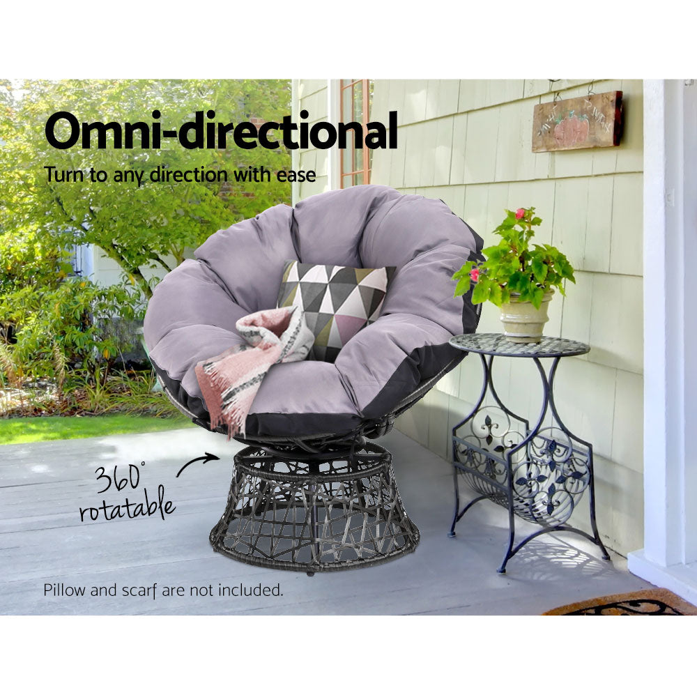 Outdoor Chairs Outdoor Furniture Papasan Chair Wicker Patio Garden - Black