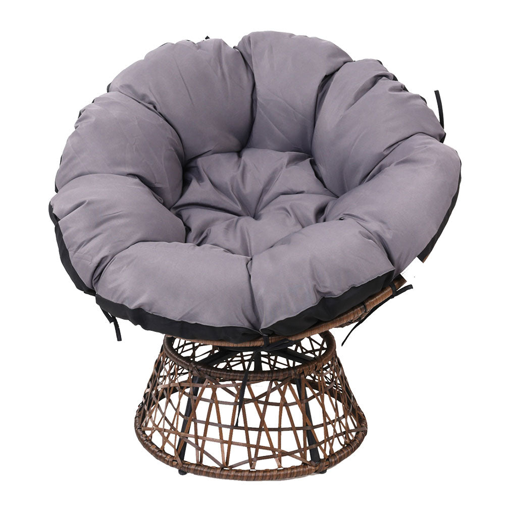 Outdoor Chairs Outdoor Furniture Papasan Chair Wicker Patio Garden - Brown