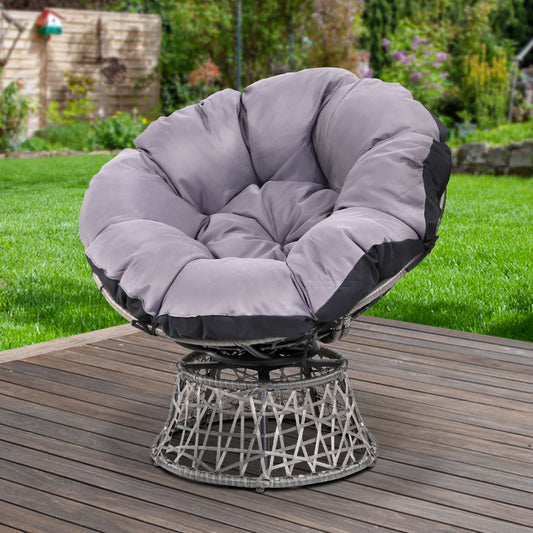 Outdoor Chairs Outdoor Furniture Papasan Chair Wicker Patio Garden - Grey